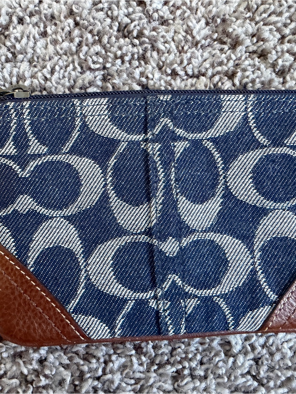 Vintage Coach Denim and Leather Wristlet
